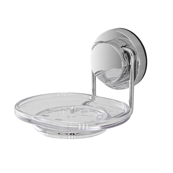porta sapone in acciaio cromato e abs a ventosa - doomostore