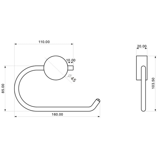 Porta rotolo in acciaio cromato con doppia modalità di fissaggio - doomostore