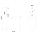 porta spazzolino in acciaio cromato - vetro satinato con doppia modalità di fissaggio - doomostore