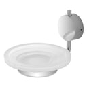porta sapone in acciaio cromato - vetro satinato con doppia modalità di fissaggio - doomostore