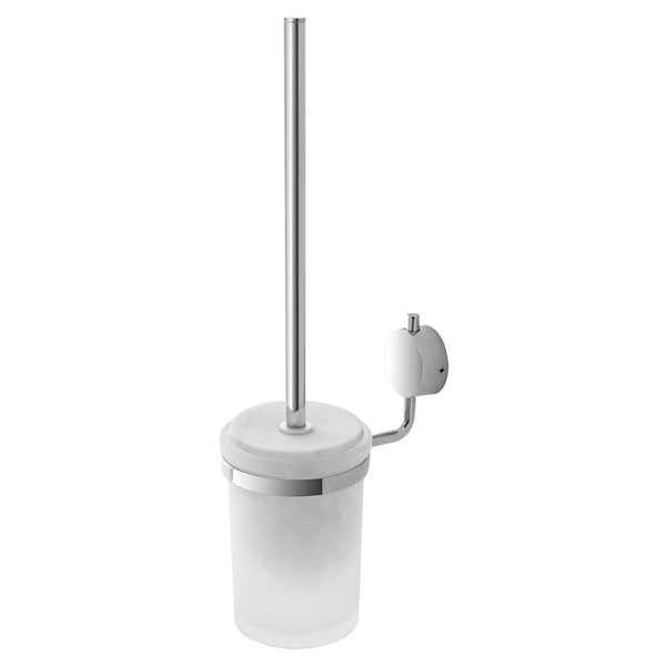 portascopino in acciaio cromato vetro - satinato con doppia modalità di fissaggio - doomostore