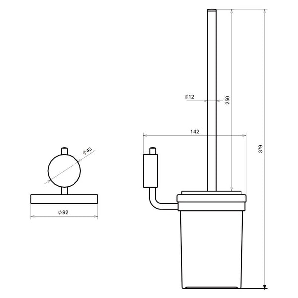 portascopino in acciaio cromato vetro - satinato con doppia modalità di fissaggio - doomostore