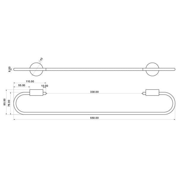 porta asciugamani 55 cm in acciaio cromato con doppia modalità di fissaggio - doomostore