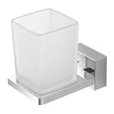 porta spazzolino in acciaio cromato - vetro satinato con doppia modalità di fissaggio - doomostore
