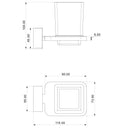 porta spazzolino in acciaio cromato - vetro satinato con doppia modalità di fissaggio - doomostore