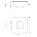 porta sapone in acciaio cromato - vetro satinato con doppia modalità di fissaggio - doomostore