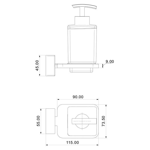porta dispenser in acciaio cromato - vetro satinato con doppia modalità di fissaggio - doomostore
