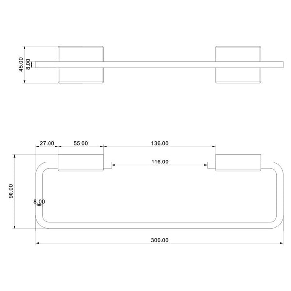 porta asciugamani 30 cm in acciaio cromato con doppia modalità di fissaggio - doomostore