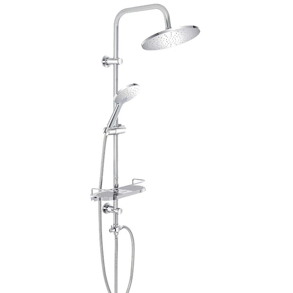 colonna doccia in acciaio cromato con soffione e doccetta H.105 Cm - doomostore