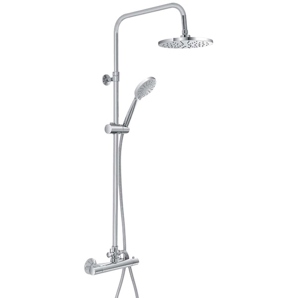 colonna doccia regolabile con miscelatore termostatico in ottone cromo - doomostore