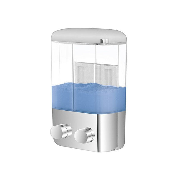 dispenser doppio da muro in plastica 1000 ml - doomostore