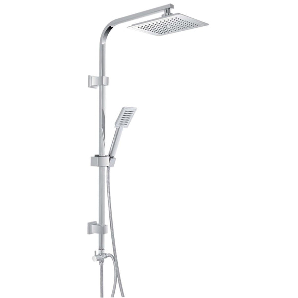 colonna doccia quadrata completa in acciaio inox cromato - doomostore