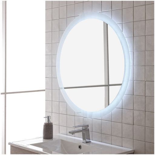 specchio tondo satinato retroilluminato con luci led diametro 80 cm - doomostore