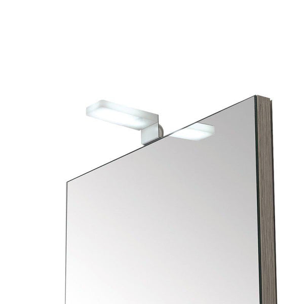 lampada led universale in acciaio e plexiglass per specchio a filo e su pannello - doomostore