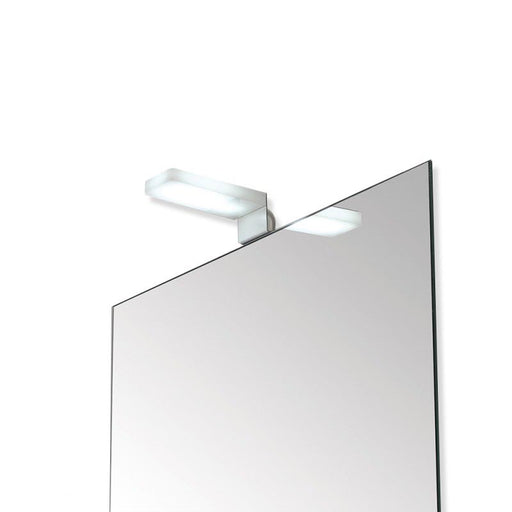lampada led universale in acciaio e plexiglass per specchio a filo e su pannello - doomostore