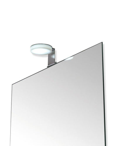 lampada led universale in acciaio e plexiglass per specchio a filo e su pannello