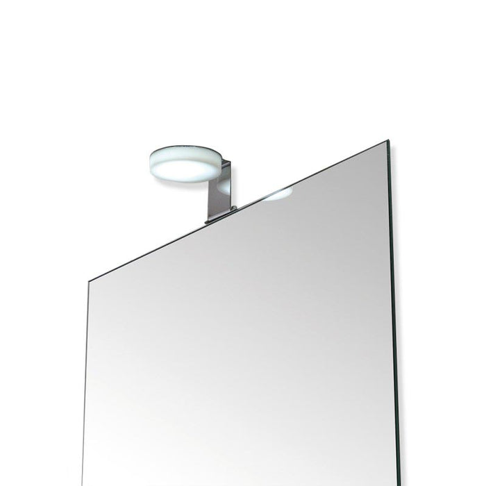 lampada led universale in acciaio e plexiglass per specchio a filo e su pannello - doomostore