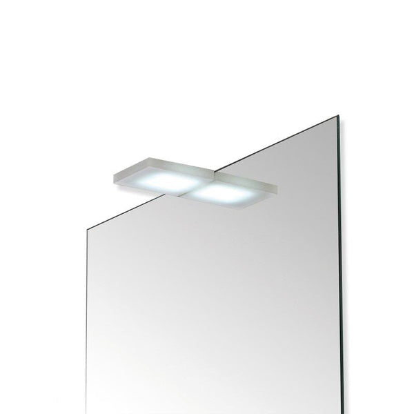lampada led universale in acciaio e plexiglass per specchio a filo e su pannello - doomostore