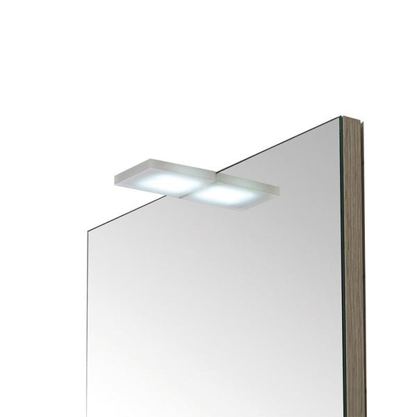 lampada led universale in acciaio e plexiglass per specchio a filo e su pannello - doomostore