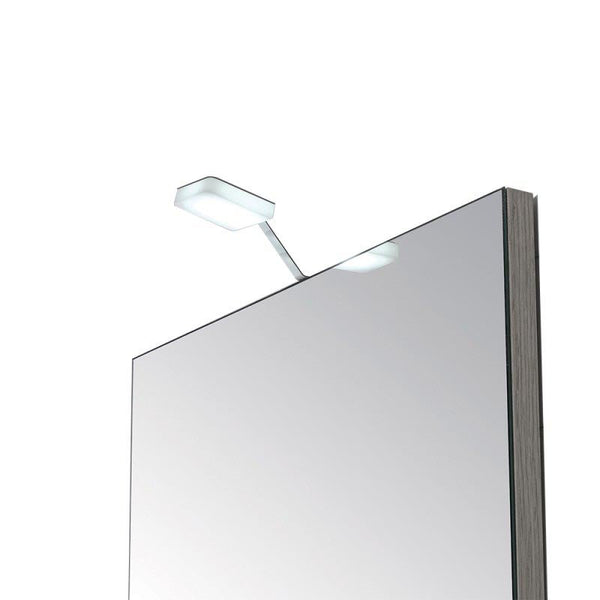 lampada led universale in acciaio e plexiglass per specchio a filo e su pannello - doomostore