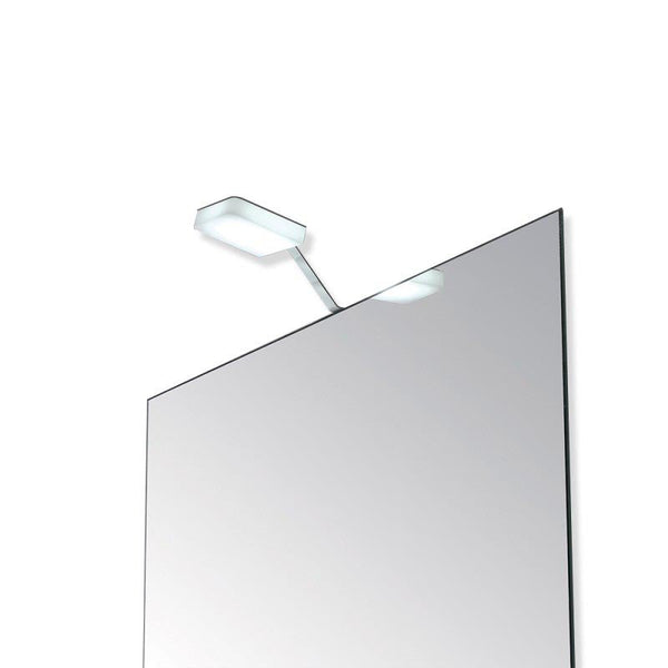 lampada led universale in acciaio e plexiglass per specchio a filo e su pannello - doomostore
