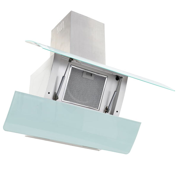 Cappa Aspirante a Muro Acciaio Inox 756 m³/h 90 cm Bianca - doomostore