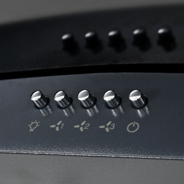 Cappa Aspirante a Muro Acciaio Inox 756 m³/h 90 cm Nera - doomostore