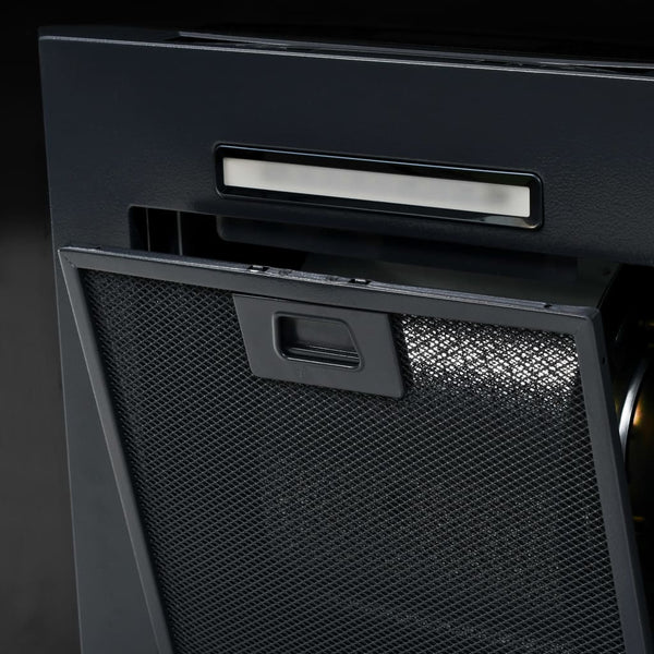 Cappa Aspirante a Muro Acciaio Inox 756 m³/h 60 cm Nera - doomostore