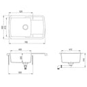 Lavello da Cucina in Granito Vasca Singola Grigio - doomostore