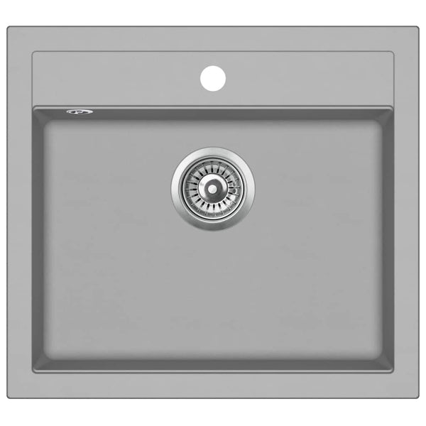 Lavello da Cucina in Granito Vasca Singola Grigio - doomostore