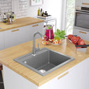 Lavello da Cucina in Granito Vasca Singola Grigio - doomostore