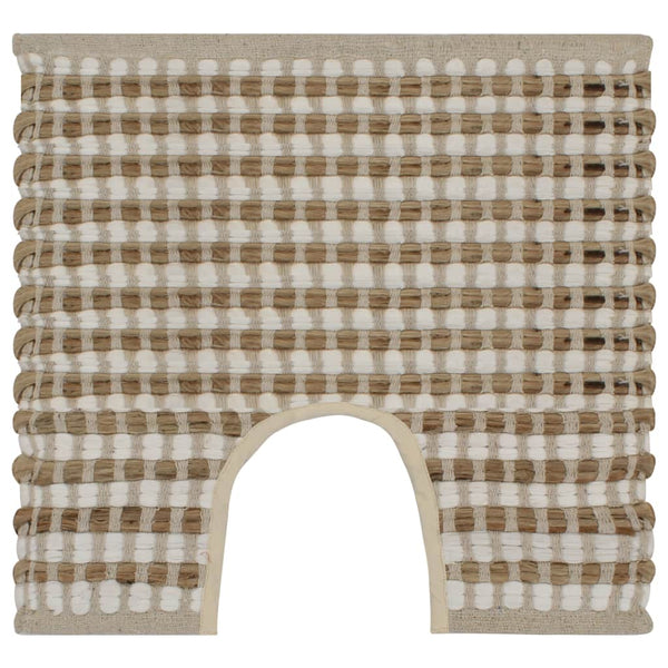 Set Tappeti in Iuta Intrecciati a Mano Naturale e Bianco - doomostore