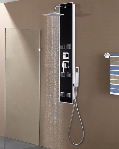 Pannello Doccia in Vetro 18x42,1x120 cm Nero
