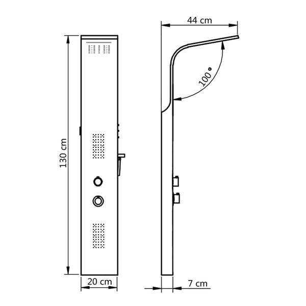 Colonna Doccia in Alluminio 20x44x130 cm Bianco - doomostore