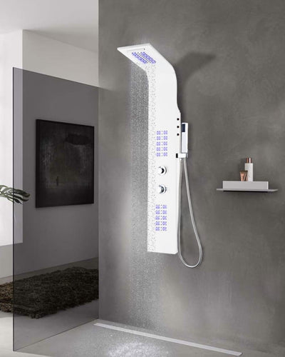 Colonna Doccia in Alluminio 20x44x130 cm Bianco