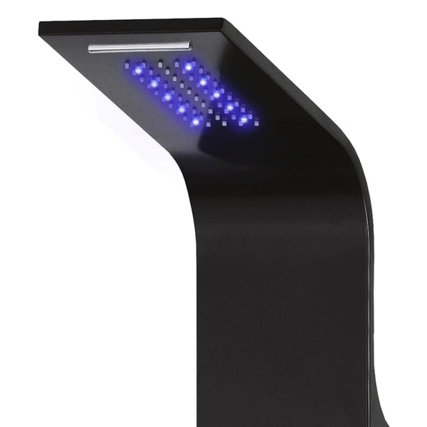 Colonna Doccia in Alluminio 20x44x130 cm Nero - doomostore