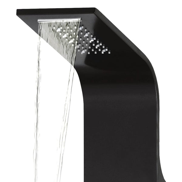 Colonna Doccia in Alluminio 20x44x130 cm Nero - doomostore