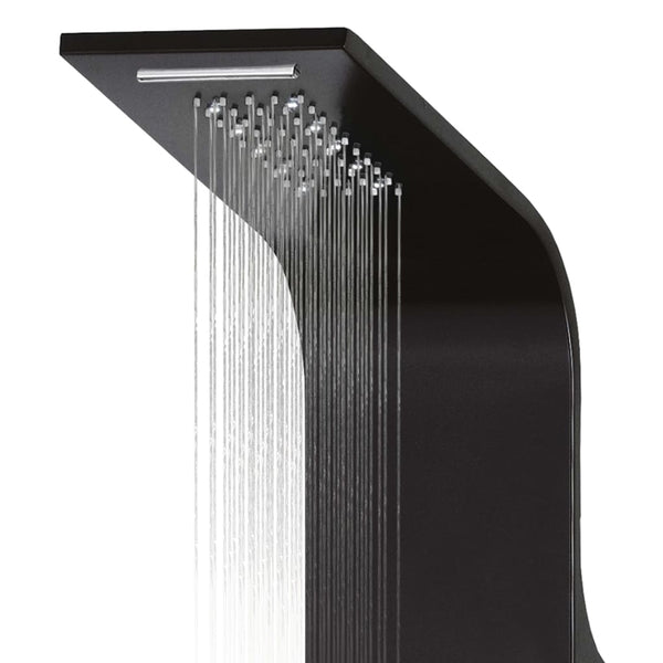 Colonna Doccia in Alluminio 20x44x130 cm Nero - doomostore