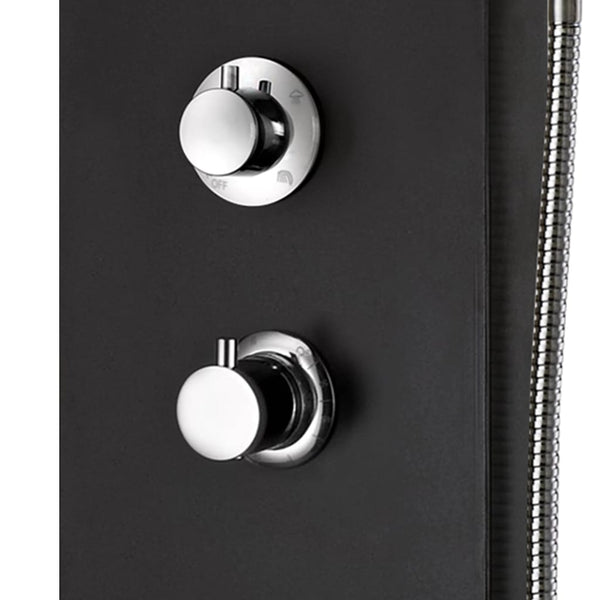 Colonna Doccia in Alluminio 20x44x130 cm Nero - doomostore