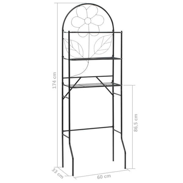 Scaffale da Bagno 60x33x174 cm Nero - doomostore