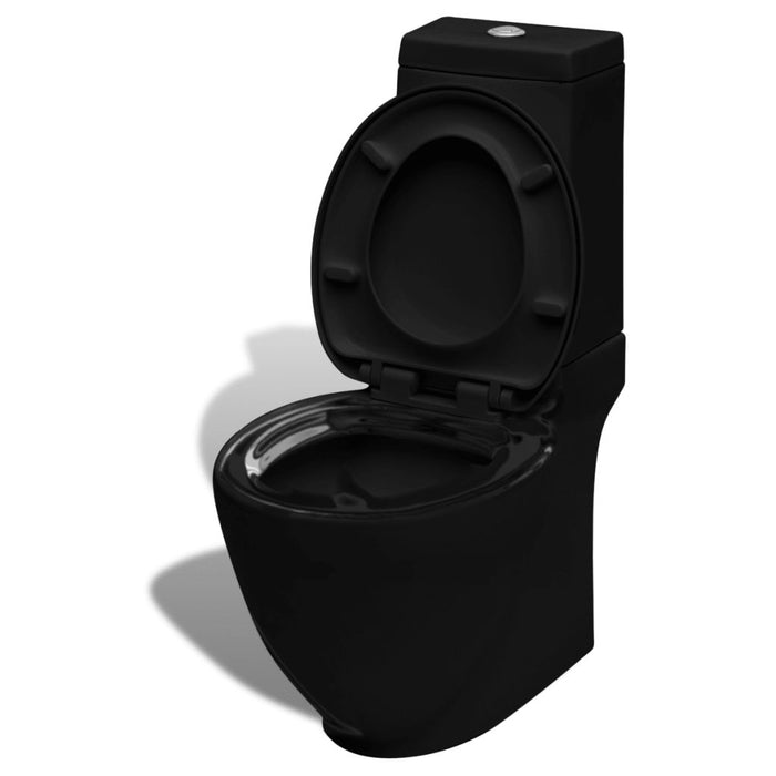 vidaXL Set di Bidet e Toilette da Pavimento in Ceramica Nera - doomostore