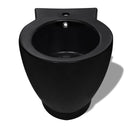 Set di Bidet e Toilette da Pavimento in Ceramica Nera - doomostore