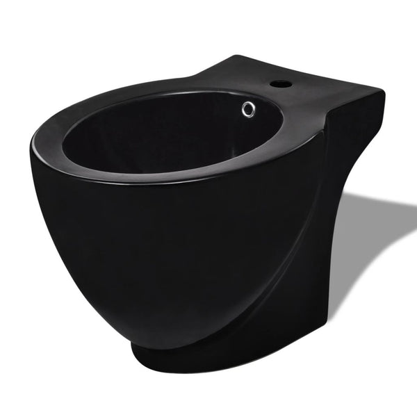 Set di Bidet e Toilette da Pavimento in Ceramica Nera - doomostore