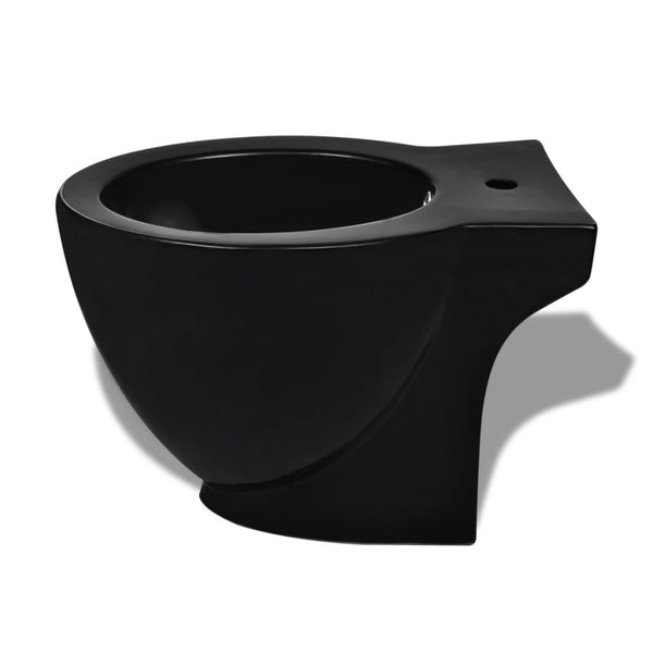 Set di Bidet e Toilette da Pavimento in Ceramica Nera - doomostore