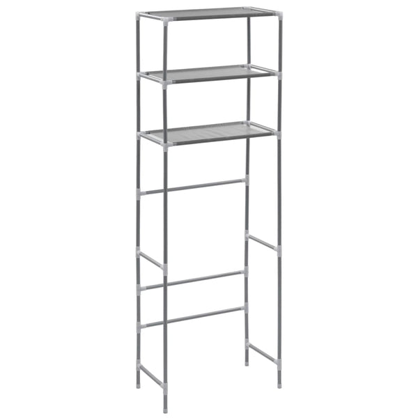 Scaffale per Bagno con 3 Ripiani Argento 53x28x169 cm - doomostore