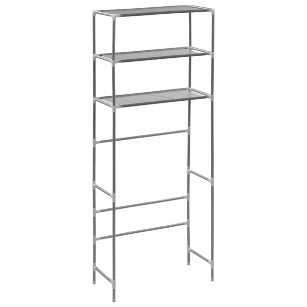 Scaffale per Lavatrice con 3 Ripiani Argento 69x28x169 cm - doomostore