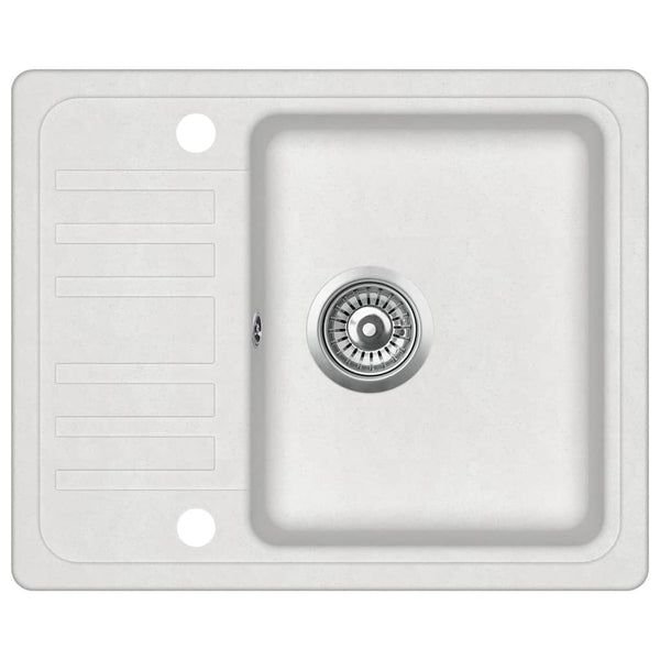 Lavello da Cucina in Granito Vasca Singola Bianco - doomostore