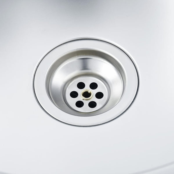 Lavello da Cucina Doppio con Filtro e Sifone in Acciaio Inox - doomostore