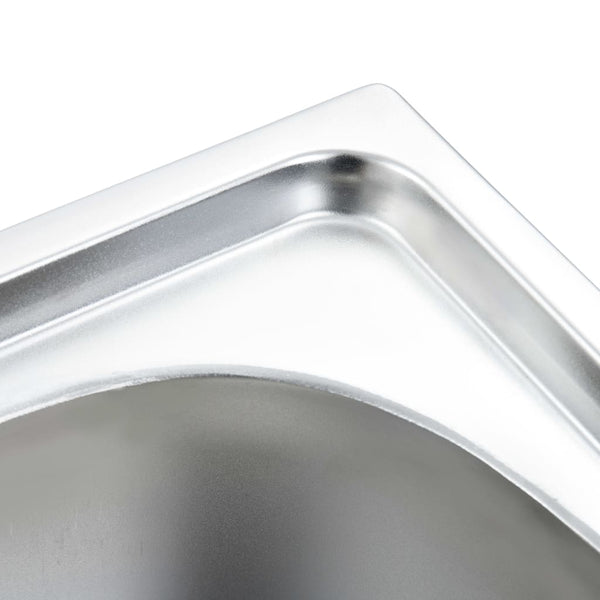 Lavello da Cucina Doppio con Filtro e Sifone in Acciaio Inox - doomostore