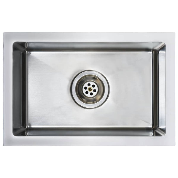 Lavello da Cucina Lavorato a Mano con Filtro in Acciaio Inox - doomostore